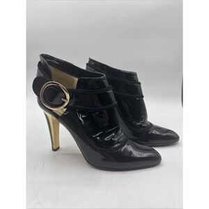 Jimmy Choo Patent Leather Buckle Booties Black Size 37.5 (7US)